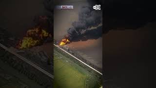 SkyEye video shows massive pipeline fire in Brazoria County after reports of large explosion [upl. by Lewison711]