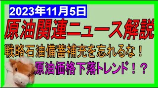 原油価格下落トレンド！？底はどこ？戦略石油備蓄補充を忘れるな！WTI原油先物価格見通し 2023年11月5日時点 [upl. by Ibocaj]