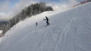 Skiing in Bansko Tomba 9 Black Piste [upl. by Aneleairam]