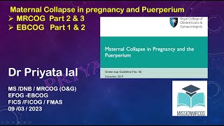 Maternal Collapse in pregnancy and Puerperium  GTG 56 [upl. by Devlen]