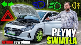 ŚWIATŁA I PŁYNY w HYUNDAI i20  POWTÓRKA PRZED EGZAMINEM NA PRAWO JAZDY KATEGORIA B  ZADANIE WORD [upl. by Sair]