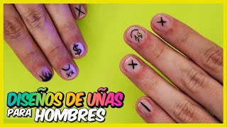 10 DISEÑOS de UÑAS para HOMBRES  SENCILLOS y FÁCIL 🔥😎 [upl. by Eneryt]