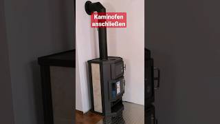 Kaminofen einbauen Holzofen anschließen shorts wärme heizen wohlfühlwärme kamin [upl. by Nahsyar]