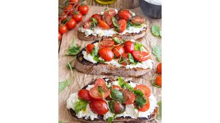 Amazing EASY TOMATO amp BURRATA BRUSCHETTA [upl. by Ahsikit]