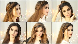 6 Easy Hairstyles hairstyles for girls Open hairstyles  Hairstyle for Eid how to style long hair [upl. by Caresse]