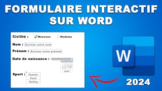 Comment Créer un Formulaire sur Word  Guide Complet 2024 [upl. by Pinsky]