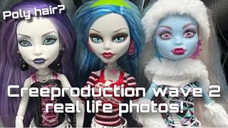 MONSTER HIGH NEWS Creeproduction Wave 2 unboxed Abbey Ghoulia and spectra Spectra has poly [upl. by Naggem]