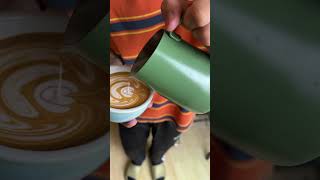 Easy tulip latte art at home latteart latte coffee espresso coffeelover barista tulip [upl. by Jim846]