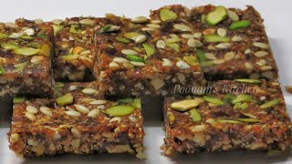 Healthy Dates amp Nuts Energy Bar Recipe  Khajur Pak Recipe  Khajur Burfi Recipe  Winter Special [upl. by Peria107]