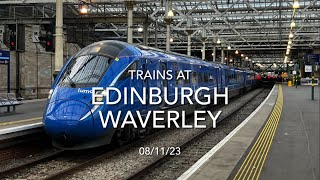 Trains At Edinburgh Waverley 081123 [upl. by Tory]