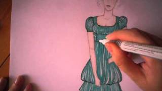 Tutorial come disegnare un figurino di modaGLITTER6wmv [upl. by Yonita]