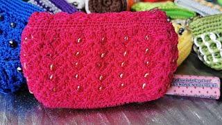 Monedero Tejido a Crochet Con Perlas [upl. by Laurinda]