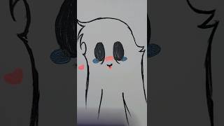 Lil ghostie sketch with a transition fail trending art shortsvideo drawing fyp [upl. by Euqinim]