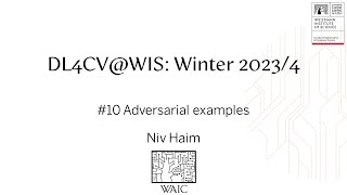 DL4CVWIS Winter 20234 10 Adversarial Examples [upl. by Noid]