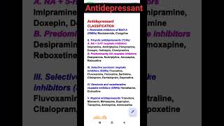 Classification of Antidepressant drug  Antidepressant drug pharmacology  TCA  SSRI  SNRI [upl. by Naitsirhc]