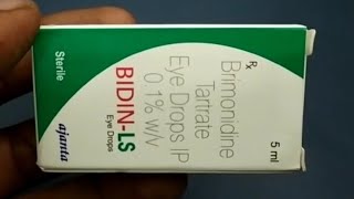 Bidin LS Eye Drops  Brimonidine Tartrate Eye drops Ip 01WV  Bidin LS Eye Drops Uses Side effect [upl. by Demaggio202]