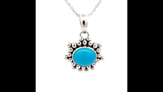 Artie Yellowhorse Genuine Sleeping Beauty Turquoise Sterling Silver Pendant [upl. by Cuthburt]