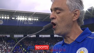 Andrea Bocelli performing Nessun Dorma amp Time To Say Goodbye to celebrate Leicesters title win [upl. by Ciri650]