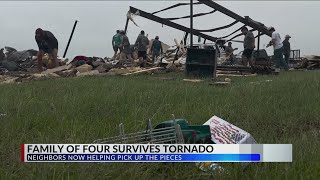 They were whirled around inside Hawley family of 4 survives tornado [upl. by Longawa]