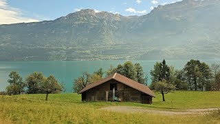 Switzerland train ride Meiringen Alpbach Station to Interlaken Ost 101823  4K UHD [upl. by Yar27]