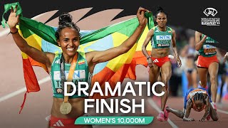 Ethiopian sweep in the womens 10000m 🤯  World Athletics Championships Budapest 23 [upl. by Holli]