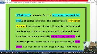 Spenserian stanza lecture 28 intro to English literature 1 bs 1 [upl. by Alac]