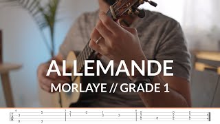 Allemande 2  Guillaume Morlaye  Ukulele Fingerstyle Tab  Grade 1 [upl. by Arytahs]