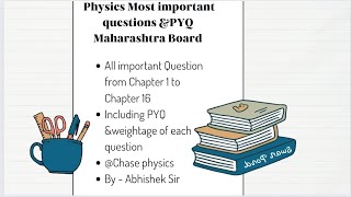 Most Important Questions of Physics All Chapters for Maharashtra Board Exam 2024Class 12 physics [upl. by Harbert272]