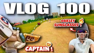 CRICKET CARDIO CAPTAIN IN 100th VLOG😍 Buying First Oakley Sunglasses🔥 40 Overs Cricket Match [upl. by Nimsaj]