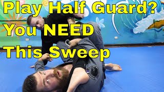 This BJJ Half Guard Sweep is So Effortless You Might Giggle [upl. by Elicul659]