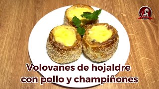 Volovanes celestiales de pollo y champiñones un delicioso capricho de hojaldre [upl. by Euqinomad]