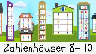 🔢 Zahlenhäuser 8 bis 10 II Kinderlieder zum Lernen – Mathe Lernlied [upl. by Alemak]