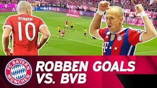 Arjen Robbens Best Goals against Borussia Dortmund ⚽💥 [upl. by Zaob]