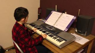 7 year old Ramtin  Practicing the Piano Song We Love You America [upl. by Pape83]