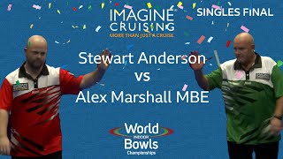 World Indoor Bowls Championship 2024  THE FINAL  Stewart Anderson vs Alex Marshall MBE [upl. by Anileve]