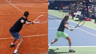 Dominic Thiem or Stefanos Tsitsipas Forehand Comparison チチパス、ティームのフォアハンド比較 [upl. by Mercola173]