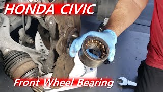 Cambiar Rodamiento balero cojinete Ruido en llanta delantera Honda Civic 20062015 Wheel Bearing [upl. by Eissim]