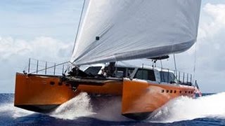 Sailing CATAMARAN in the ROUGH SEA [upl. by Hoon]