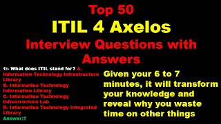 Top 50 ITIL 4 Foundation Certification  Axelos Interview QampA itil4foundation itil4 itilectures [upl. by Gorlin]