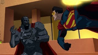 Four Supermans Fight at Lexcorp  Reign of the Supermen [upl. by Rossner]