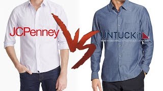 JcPenney Never Tuck Shirt Vs UNTUCKit Shirt Tryon [upl. by Chrysa434]