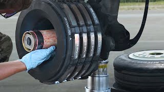 The Hypnotic Process of Changing 80 Million Plane Michelin Tires [upl. by Ahsimet]