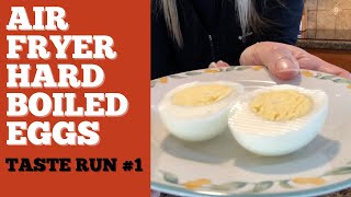 AIR FRYER HARD BOILED EGGS  taste run 1  how to make perfect hard boiled eggs [upl. by Artap335]