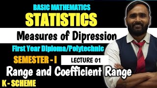 STATISTICS  MEASURES OF DISPERSION  Range and coefficient range  LECTURE 01 DIPLOMAPOLYTECHNIC [upl. by Ynehteb]