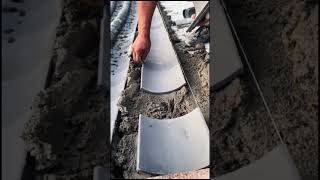 Roof rain gutter tile construction process [upl. by Rodi]