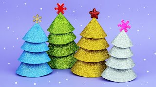 Albero di Natale con gomma crepla fai da te  DIY Christmas tree from eva foam glitter [upl. by Darooge]