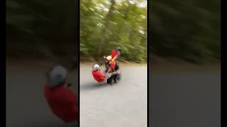 wheeling what a save on the honda grom🤯🤯 fail honda hondagrom bikelife shorts fyp wheelie [upl. by Kovacev226]