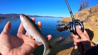 Fishing a Huddleston 68 Rainbow Trout for Winter Bass [upl. by Dowlen]