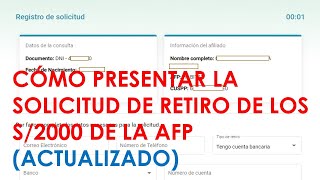 Cómo retirar la AFP Tutorial para presentar la solicitud ACTUALIZADO [upl. by Atinihs352]