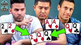 QUADS vs FULL HOUSE vs ACES AA on the Flop  FLUSH vs FLUSH vs STRAIGHT High Stakes Poker [upl. by Brietta]